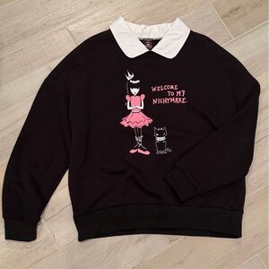 Stylish Black and Pink Graphic Sweater